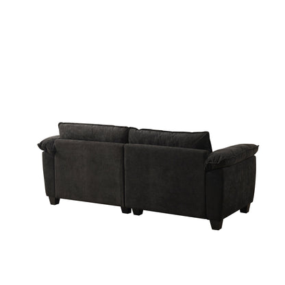 Black soft chenille loveseat sofa by HouseOfZazla with plush cushions on Tampa Home & Garden Store