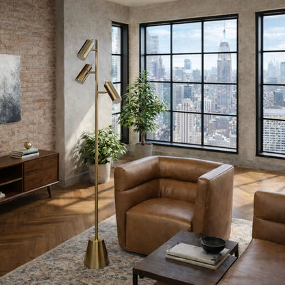 Lumina Floor Lamp With Rotary Switch Triple Spots