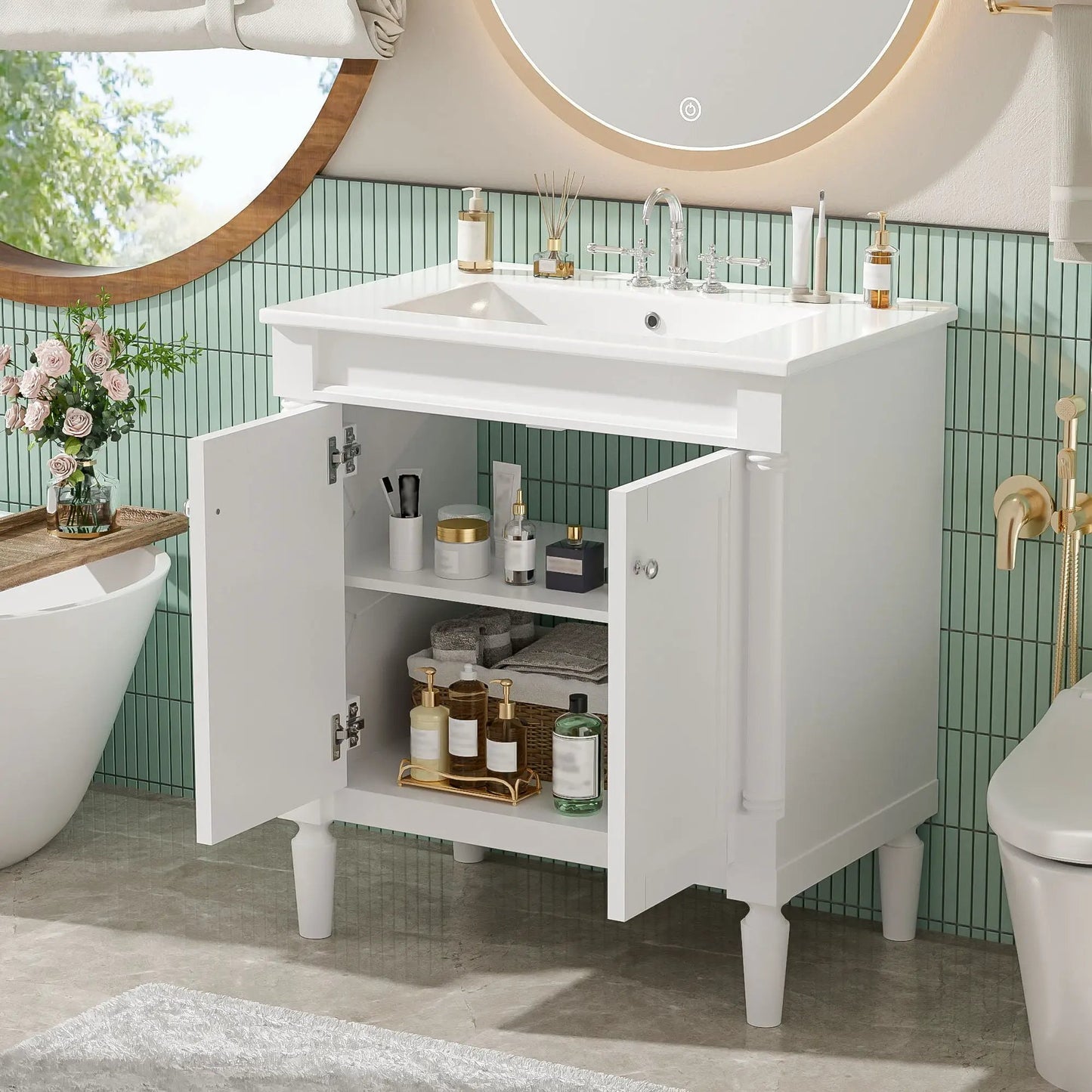 Bathroom Vanity Cabinet With Sink and Soft Close