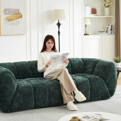 Modern Piano Key Backrest Sofa With Upholstery