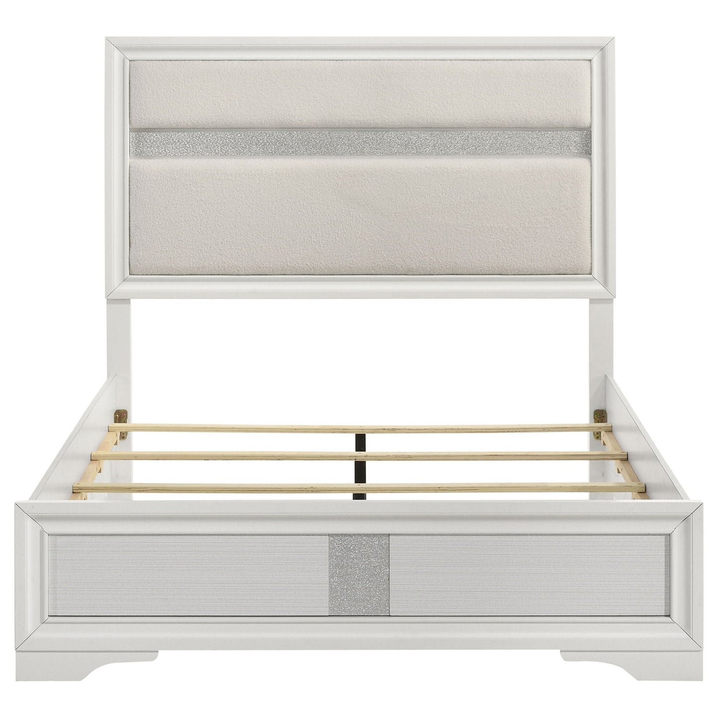 Annie Upholstered Panel Bed and Glitter Stripe