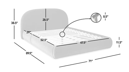 Archie Puffy Upholstered Platform Bed and Frame