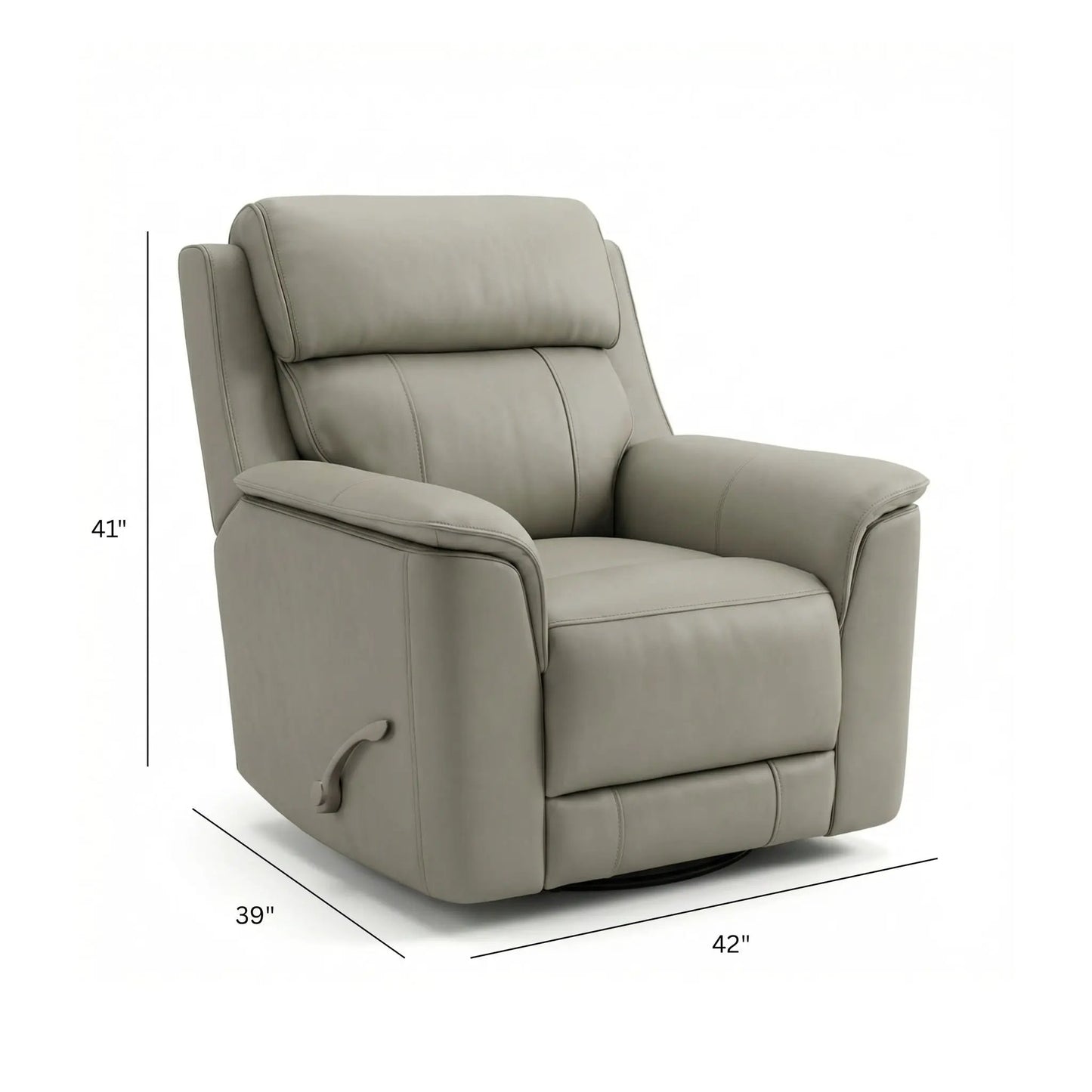 Oslo manual swivel glider recliner in taupe leather by Unique Piece Furniture on Tampa Home & Garden Store