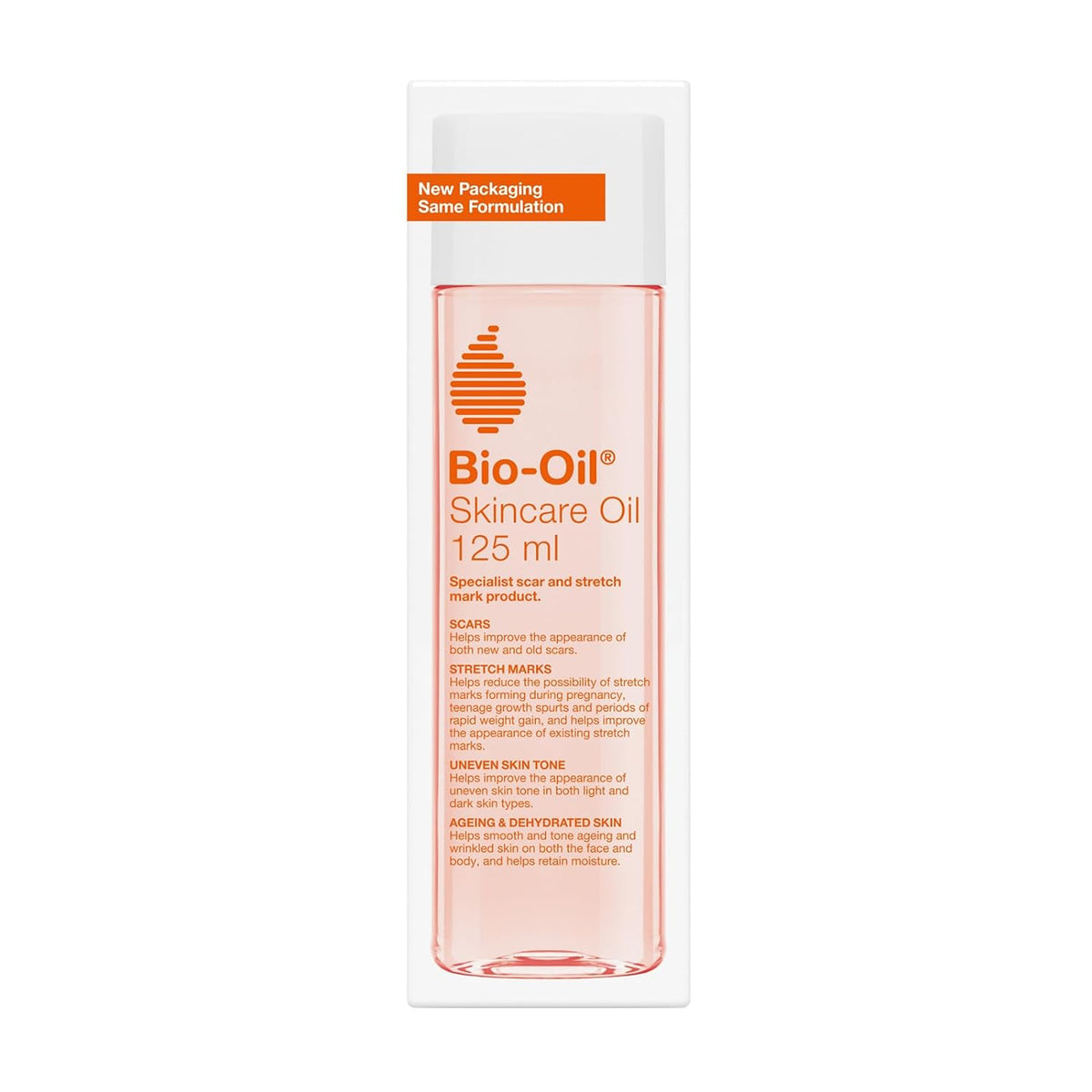 Bio-Oil Skincare Oil 125 ml bottle with pink liquid and orange label, Beauty Care Bag on Tampa Home & Garden Store