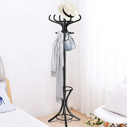 Wood Standing Hat Coat Rack with Umbrella Stand - Tampa Home & Garden Store