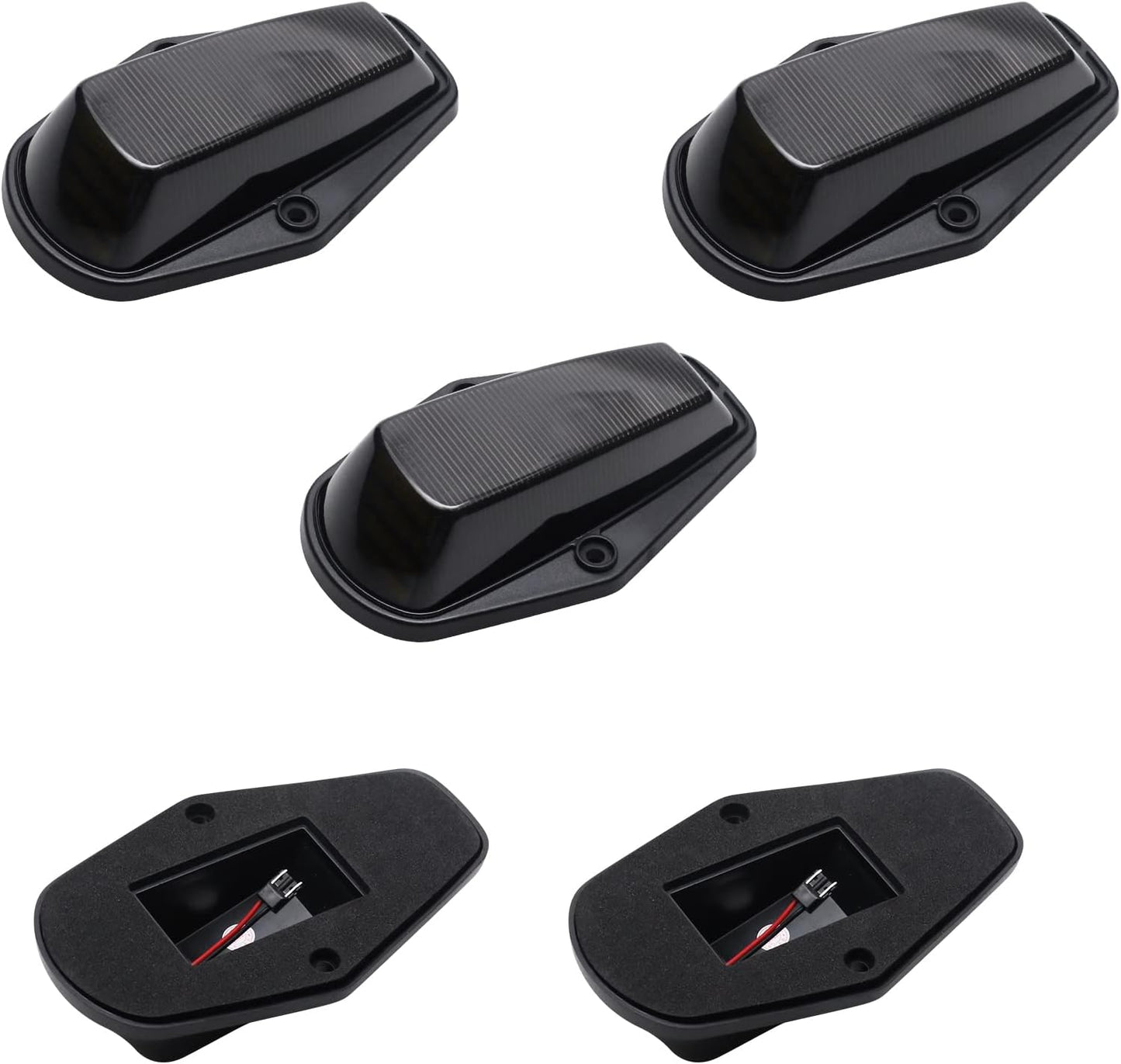 Ford F250 Super Duty LED roof cab lights clear smoked amber lens, black housings, 3-pack on Tampa Home & Garden Store