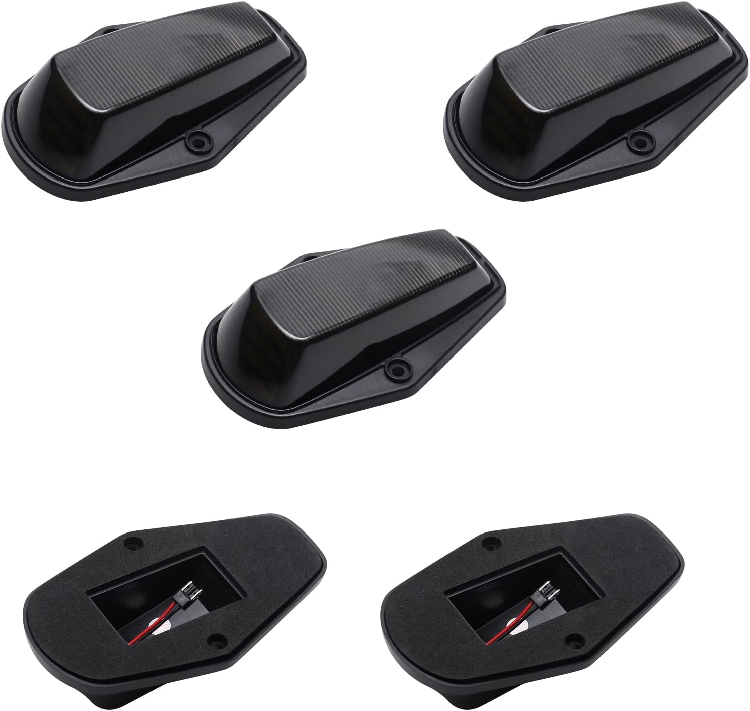 Ford F250 Super Duty LED roof cab lights clear smoked amber lens, black housings, 3-pack on Tampa Home & Garden Store