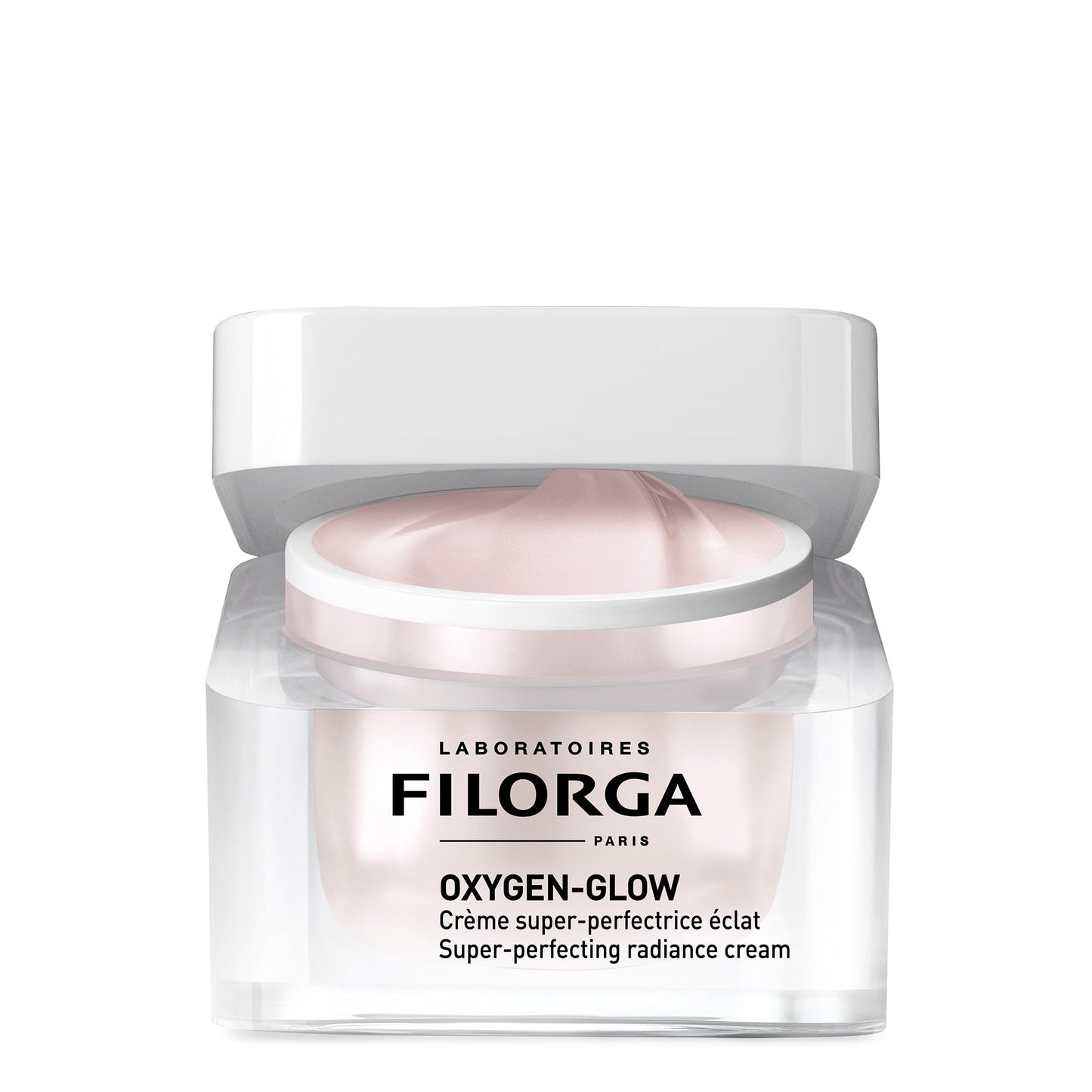 Filorga Oxygen-Glow Radiance Cream in white jar with pink band hyaluronic acid facial cream on Tampa Home & Garden Store