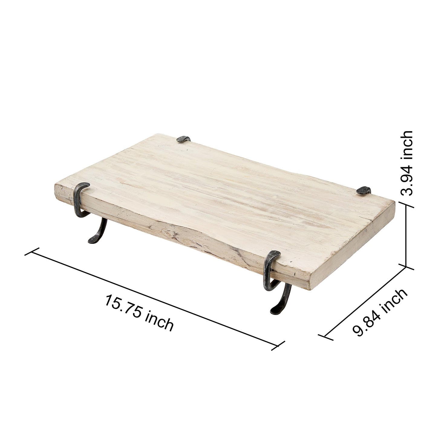 Rustic Wood Charcuterie Board and Metal Base