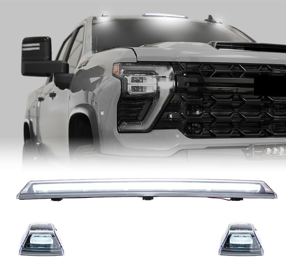 LED Roof Cab Light Bar for 2020-2026 GMC/Chevy HD, smoked white amber exterior lighting on Tampa Home & Garden Store