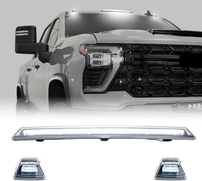 LED Roof Cab Light Bar for 2020-2026 GMC/Chevy HD, smoked white amber exterior lighting on Tampa Home & Garden Store