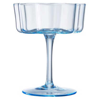 Cobalt Blue Wave Coupe Glasses Set of Two