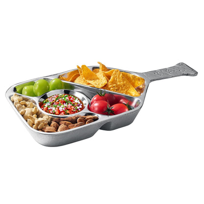 Decorative Silver Pickleball Serving and Tray