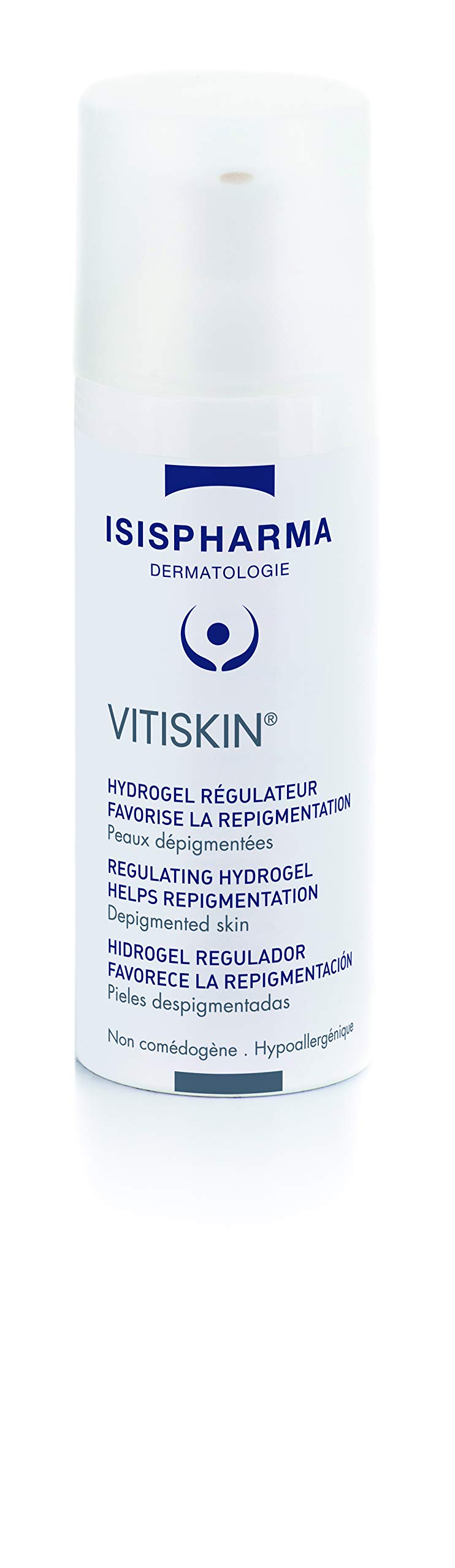 IsisPharma Vitiskin Regulating Hydrogel bottle pump, white container, blue logo, 50 ml skincare on Tampa Home & Garden Store
