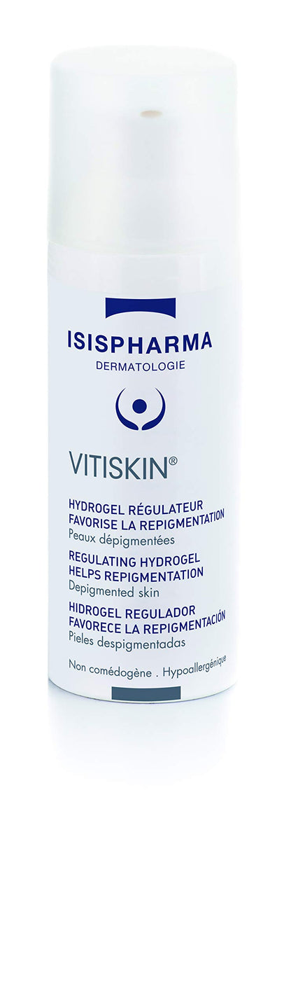 IsisPharma Vitiskin Regulating Hydrogel bottle pump, white container, blue logo, 50 ml skincare on Tampa Home & Garden Store
