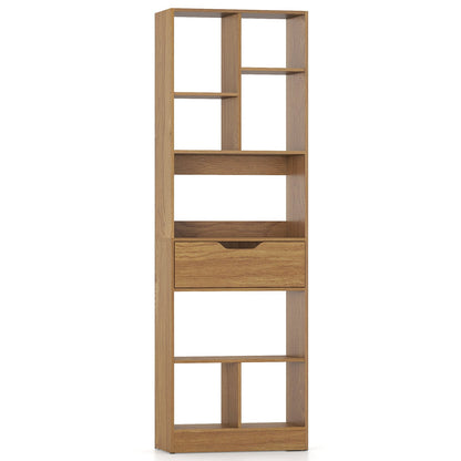 61inch Tall Freestanding Bookcase with Drawer 8-Cube Storage Organizer