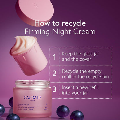 Caudalie Resveratrol-Lift Firming Night Cream jar pink glass with CAUDALIE Paris label on Tampa Home & Garden Store
