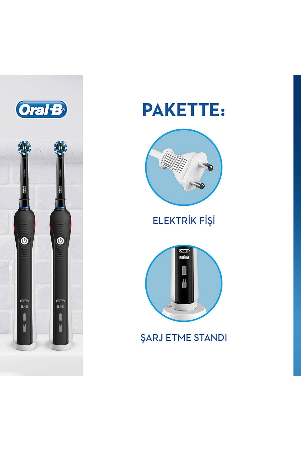 Oral-B Pro 2 Black Edition rechargeable toothbrushes set with 2 black handles and bonus handle on Tampa Home & Garden Store