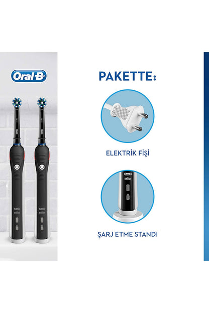 Oral-B Pro 2 Black Edition rechargeable toothbrushes set with 2 black handles and bonus handle on Tampa Home & Garden Store