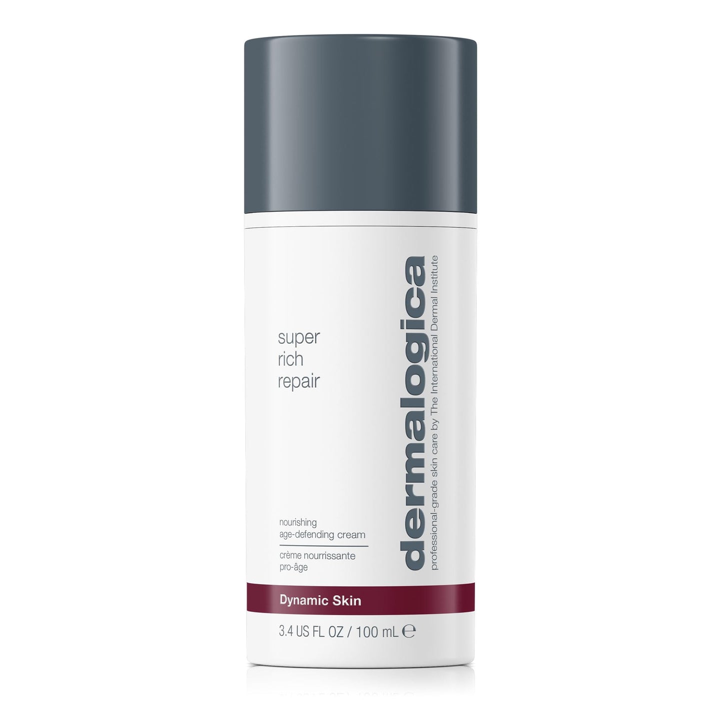 Dermalogica face cream bottle with dark navy cap, white body, 3.4 oz/100 ml on Tampa Home & Garden Store