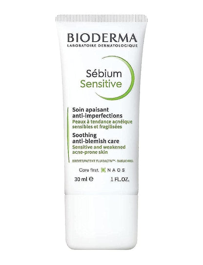 Bioderma Sebium Sensitive 30 ml acne treatment tube for sensitive, acne-prone skin fragrance-free on Tampa Home & Garden Store
