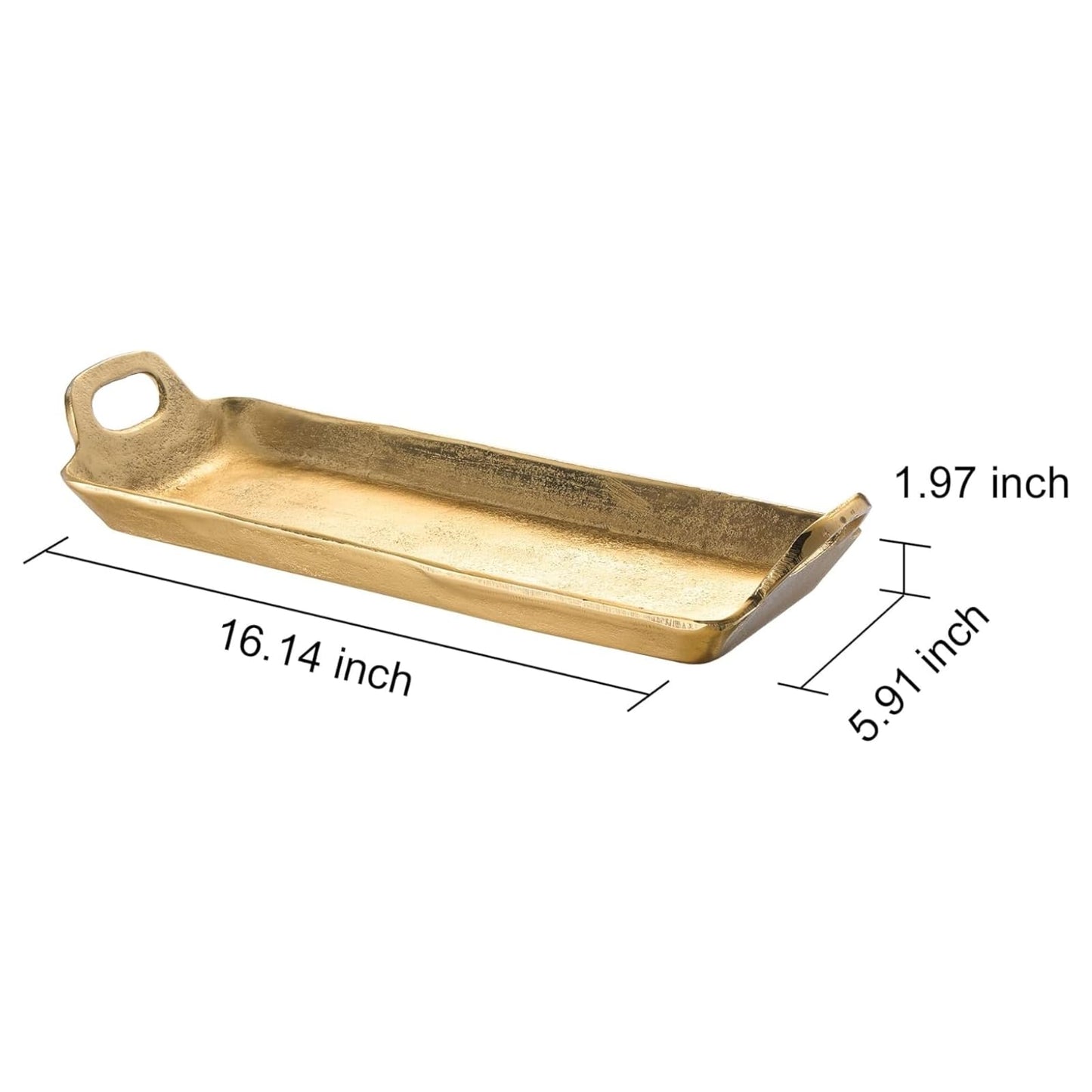 Small Gold And Aluminum Decorative Serving Tray