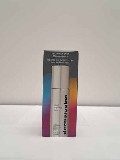 Dermalogica Smart Response Serum bottle inside gradient multicolor box, hydrating face serum on Tampa Home & Garden Store