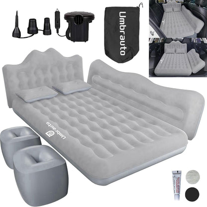 Umbrauto gray car back seat air mattress with pump, adapters, carry bag and two pillows on Tampa Home & Garden Store