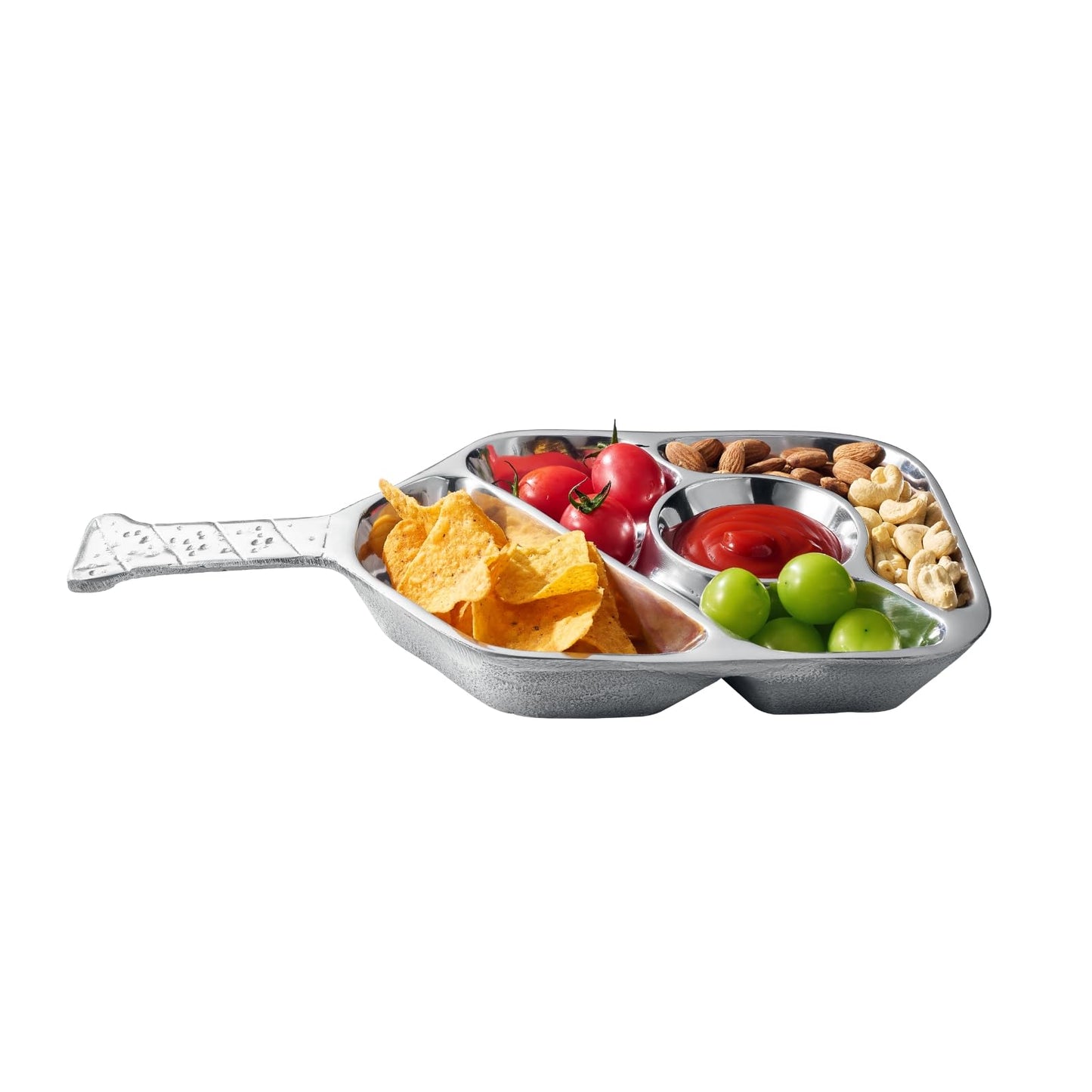 Decorative Silver Pickleball Serving and Tray