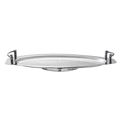 Modern Stainless Steel Serving Tray with Handles