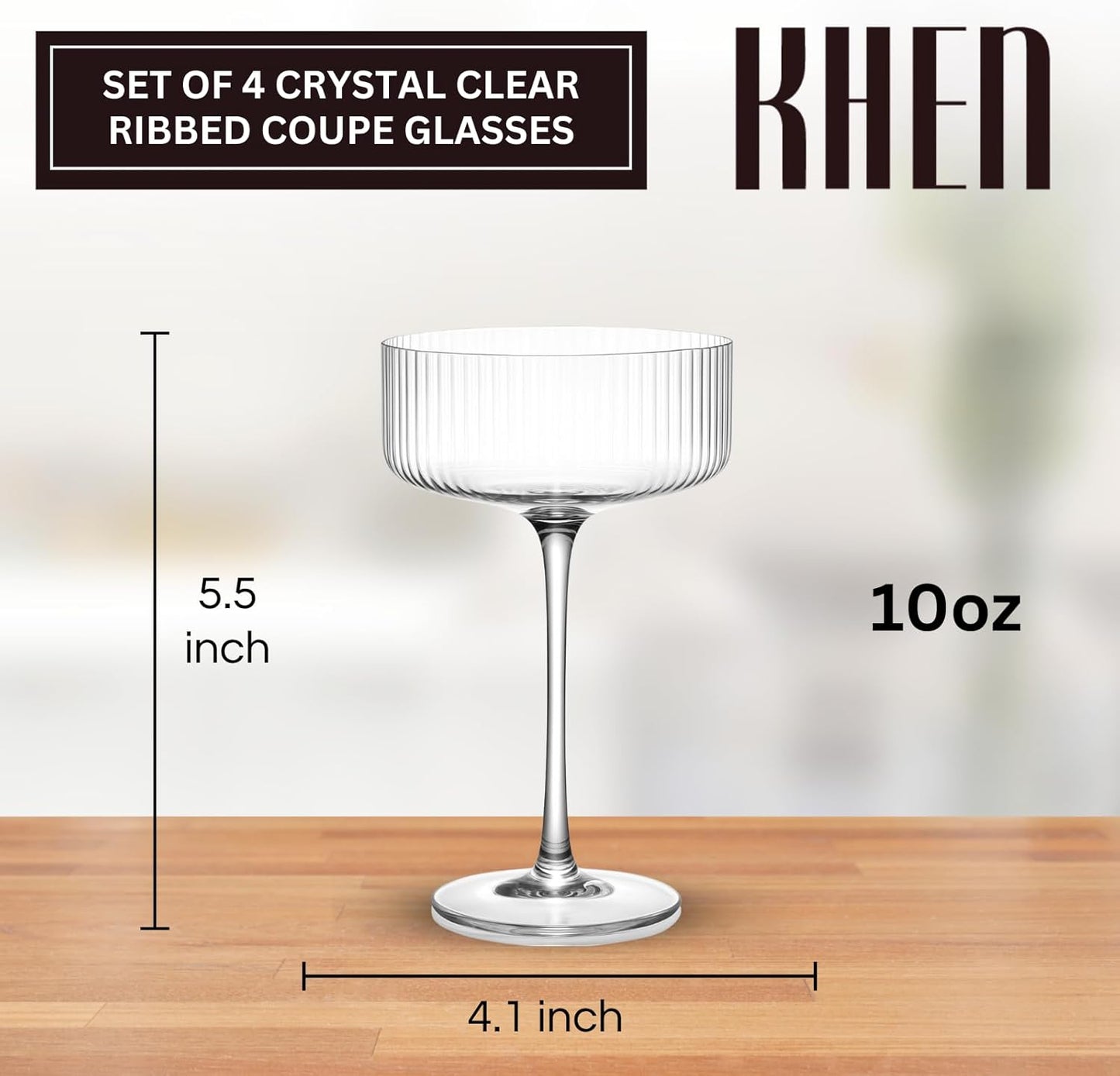 the Set Of Ribbed Coupe Glasses and Bar Drinkware