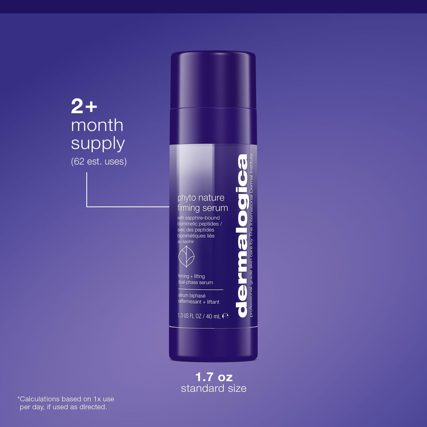 Phyto-Nature Firming Serum bottle in deep purple with Dermalogica branding on Tampa Home & Garden Store