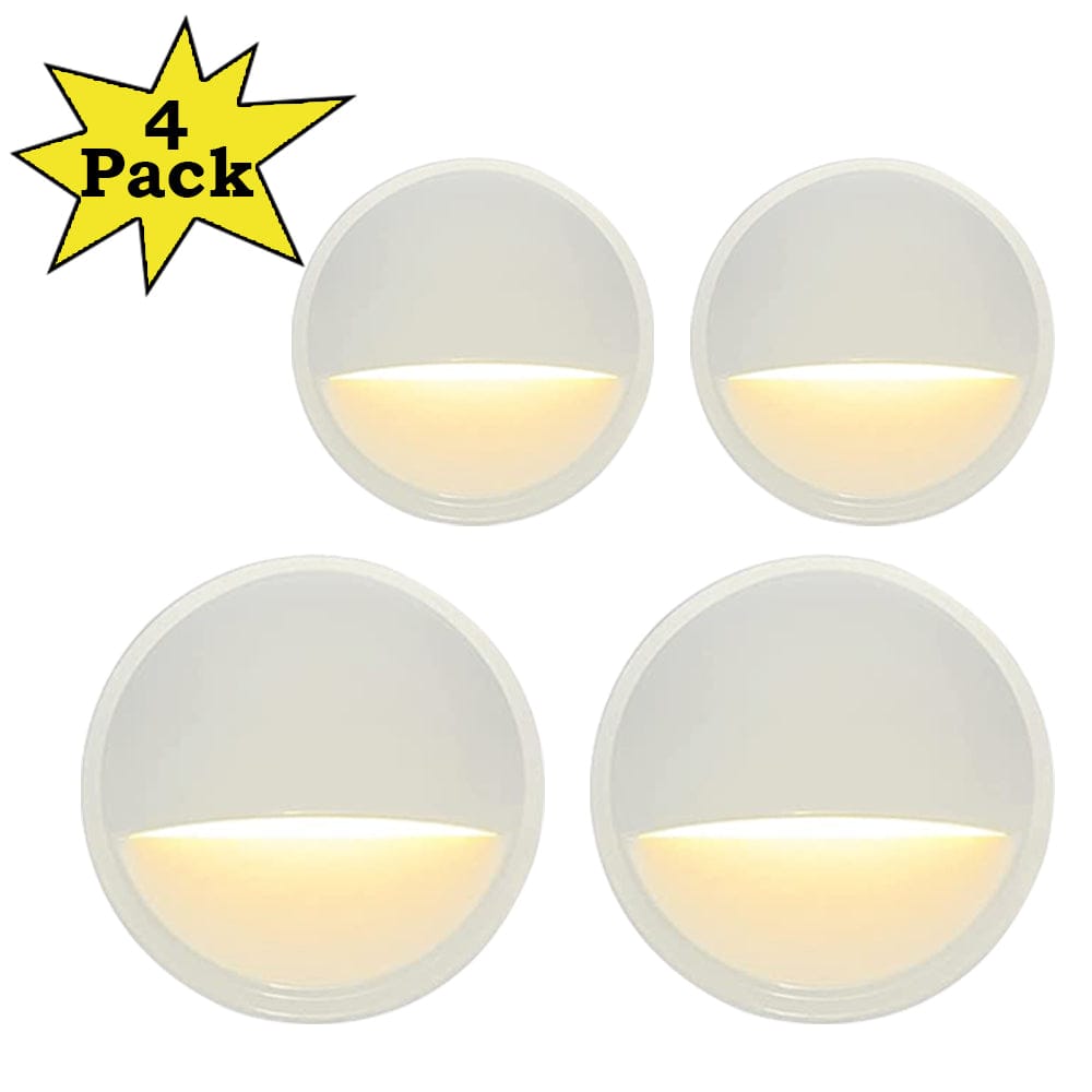 Paquete de 4 luces LED de media luna para exteriores de bajo voltaje DLA02 de 2 W, luces LED de 12 V para patio y paisaje