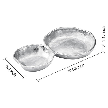 A Pair Of Silver Cluster Decorative Serving Bowls