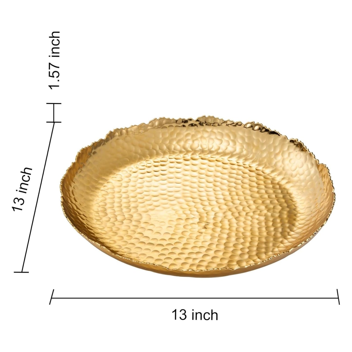 Gold Hammered Aluminum Bowl and Home Centerpiece