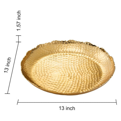 Gold Hammered Aluminum Bowl and Home Centerpiece