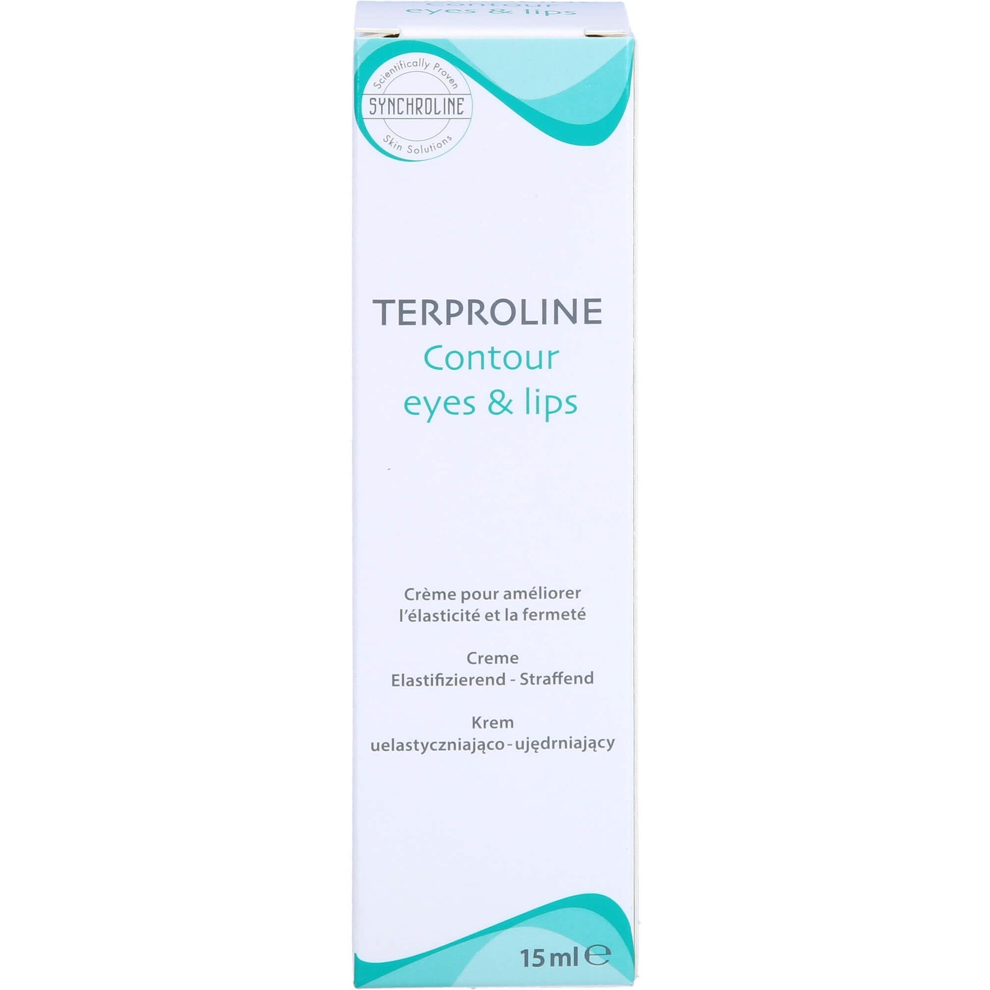 Terproline eye & lip cream box by Beauty Care Bag in white with teal accents on Tampa Home & Garden Store