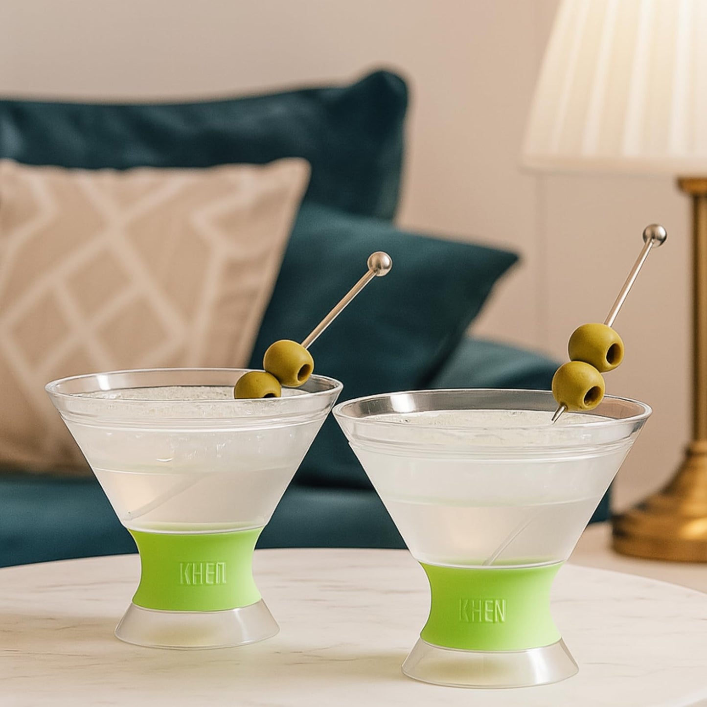 Set Of Two 10 Oz Cooled Acrylic Martini Glasses