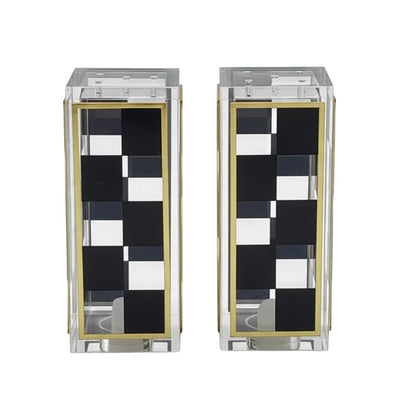 Black Checkered Salt and Pepper Shaker Set