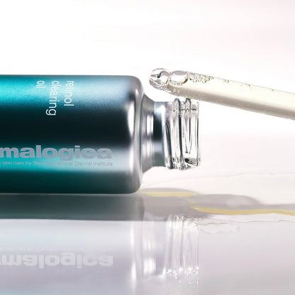 Dermalogica Retinol Clearing Oil acne oil bottle in teal with dropper on Tampa Home & Garden Store