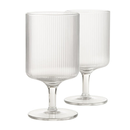 Modern Textured Glass Wine Glasses Set of Two