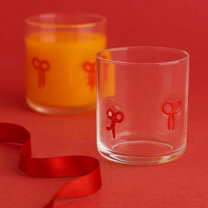 Red Bowtie Clear Acrylic Tumbler Set of Two