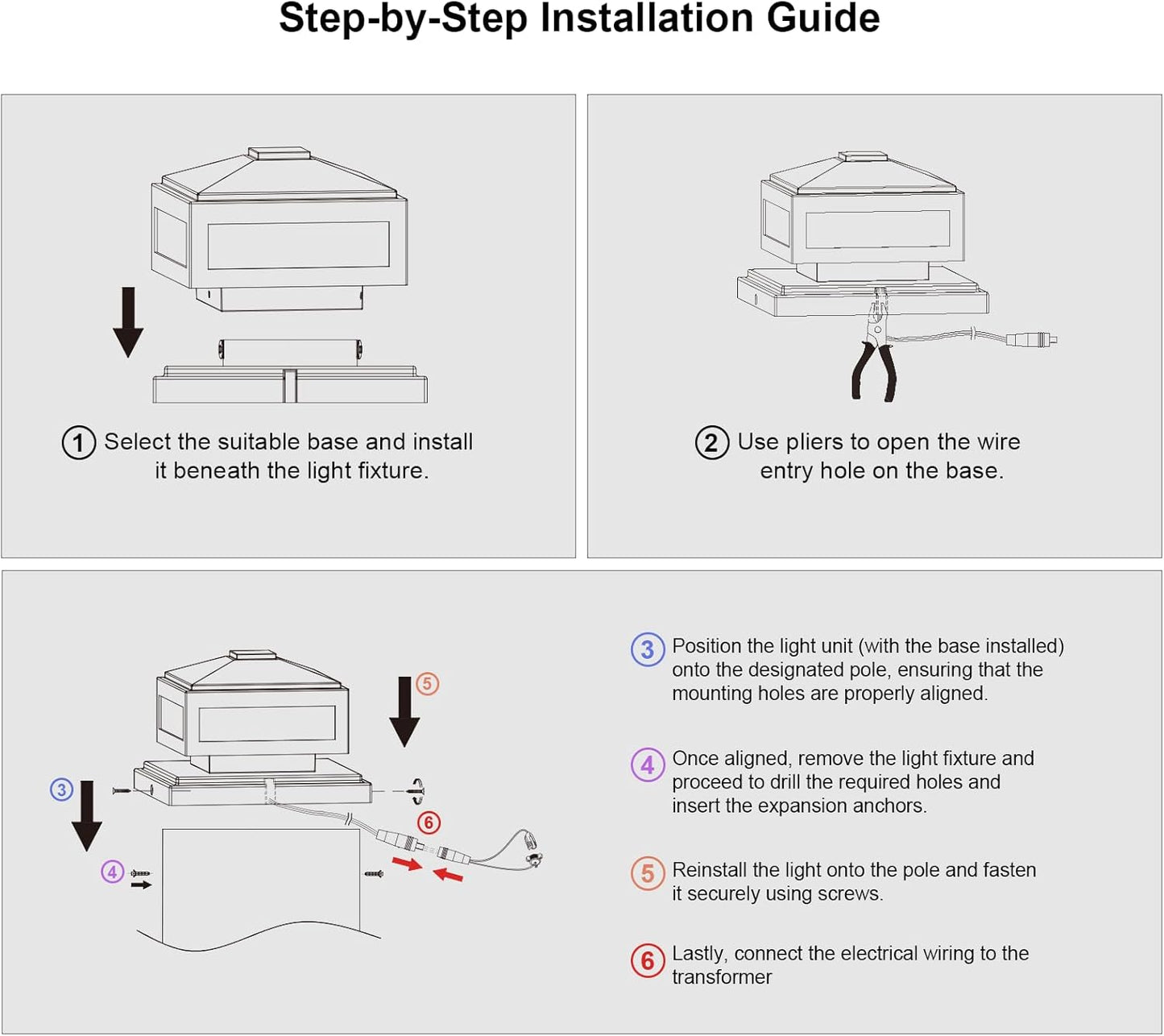 CPLA03 Modern 3000K 3W 12V AC Low Voltage Aluminum LED Post Cap Light for 4x4 or 6x6
