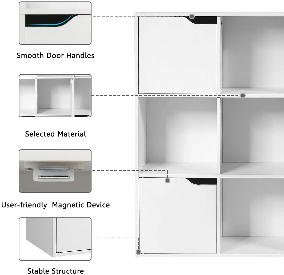 9-Cube Wooden Freestanding Bookcase for Home and Office