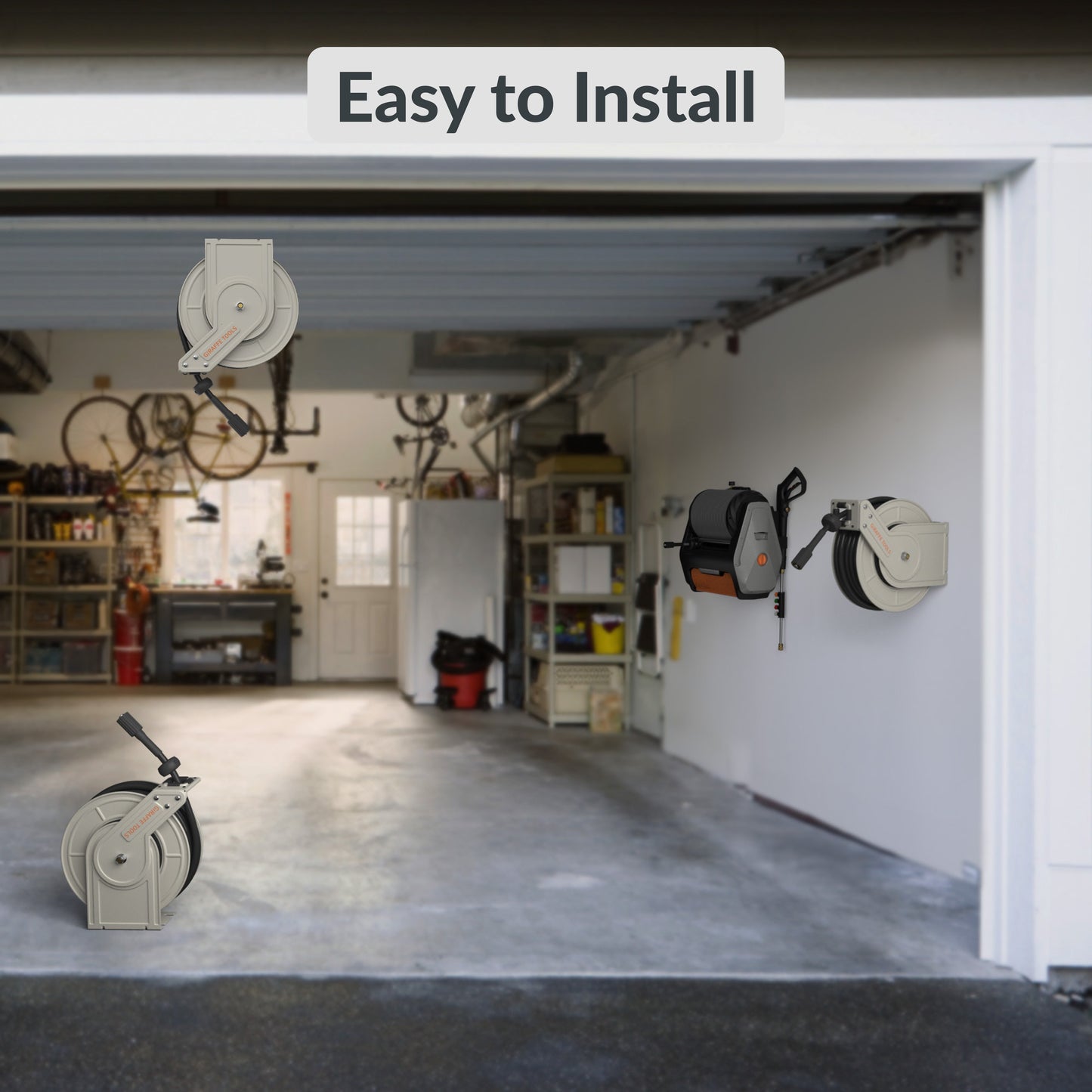 Enrouleur de tuyau de pression rétractable - 1/4 po