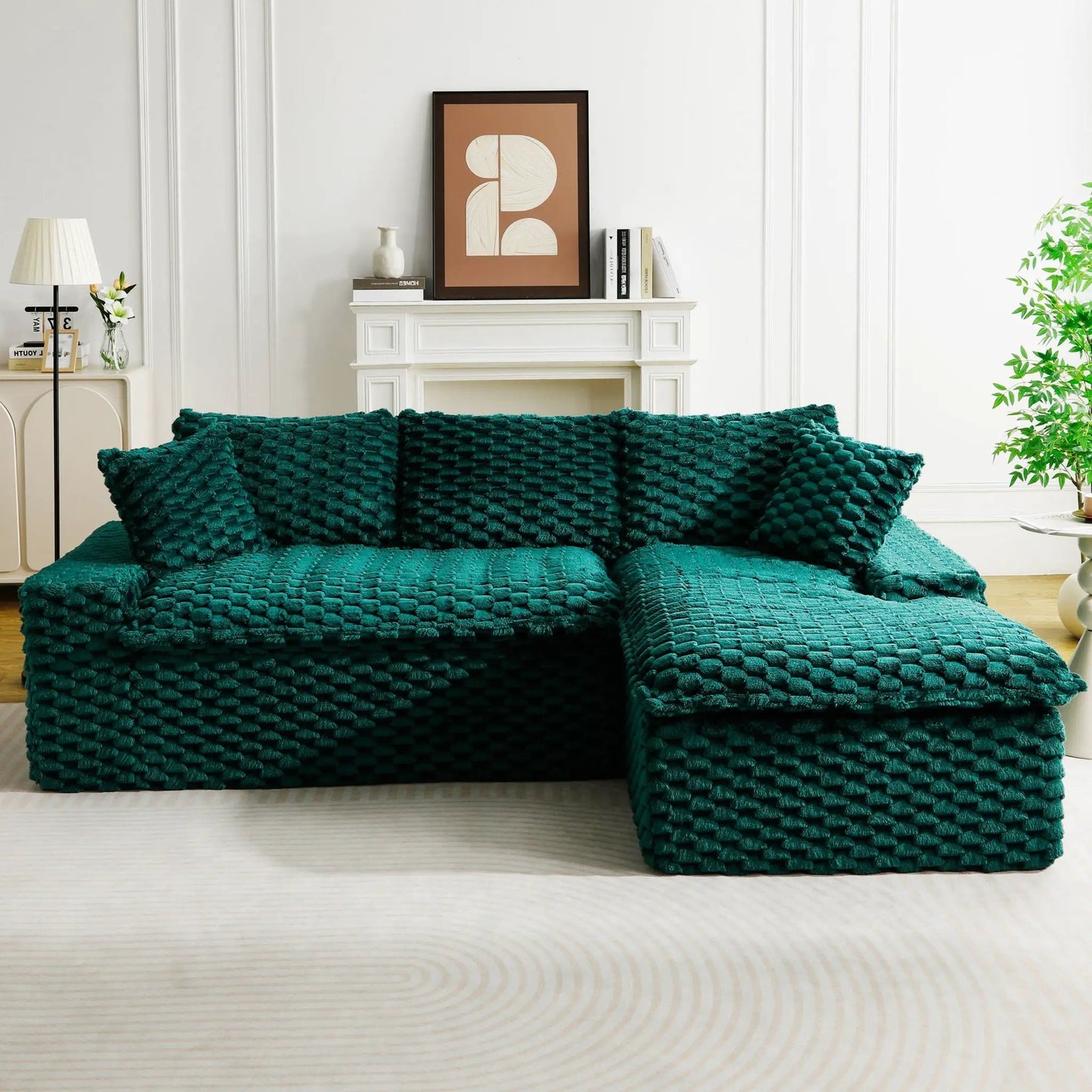 Modular Sofa, Convertible Twin Seat with Chaise