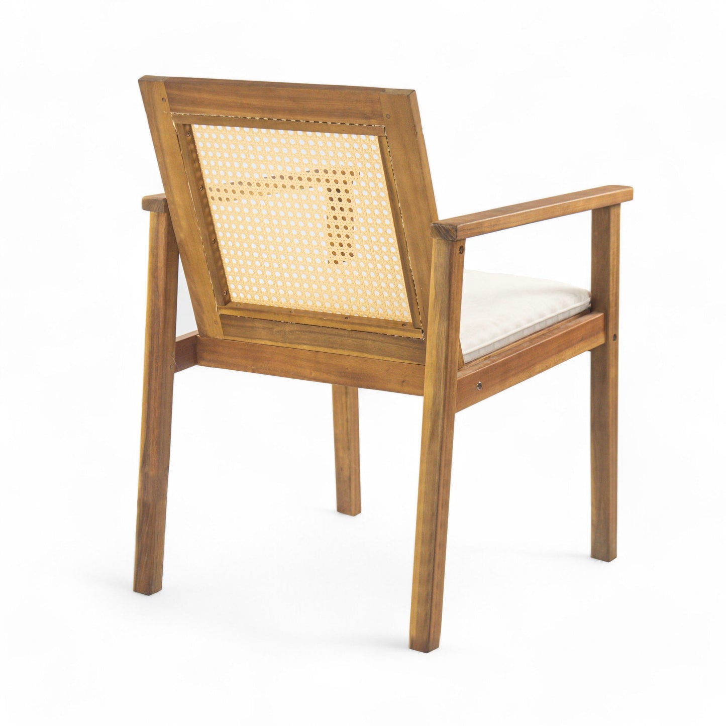 Preston Outdoor Dining Chair With Teak and Beige