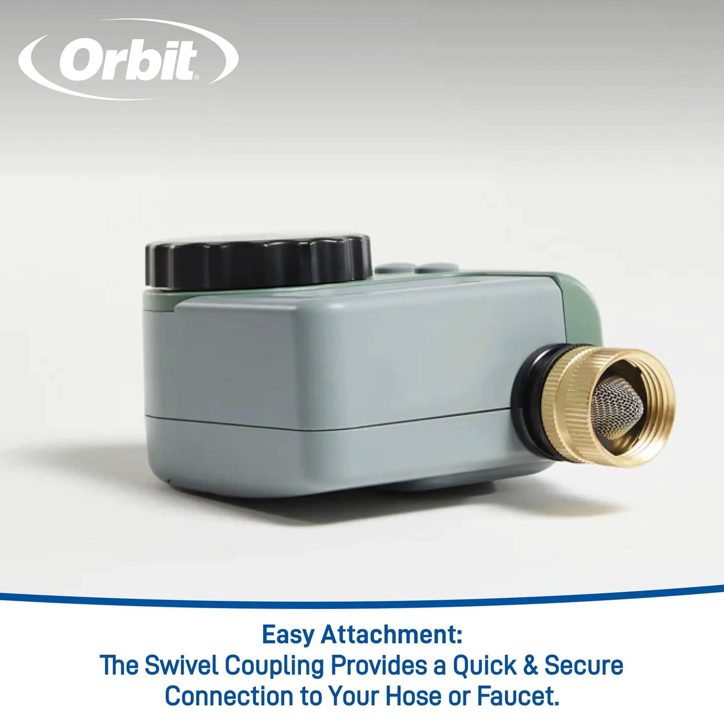 Hose faucet timer with single dial outlet, Orbit Irrigation brass connector on Tampa Home & Garden Store