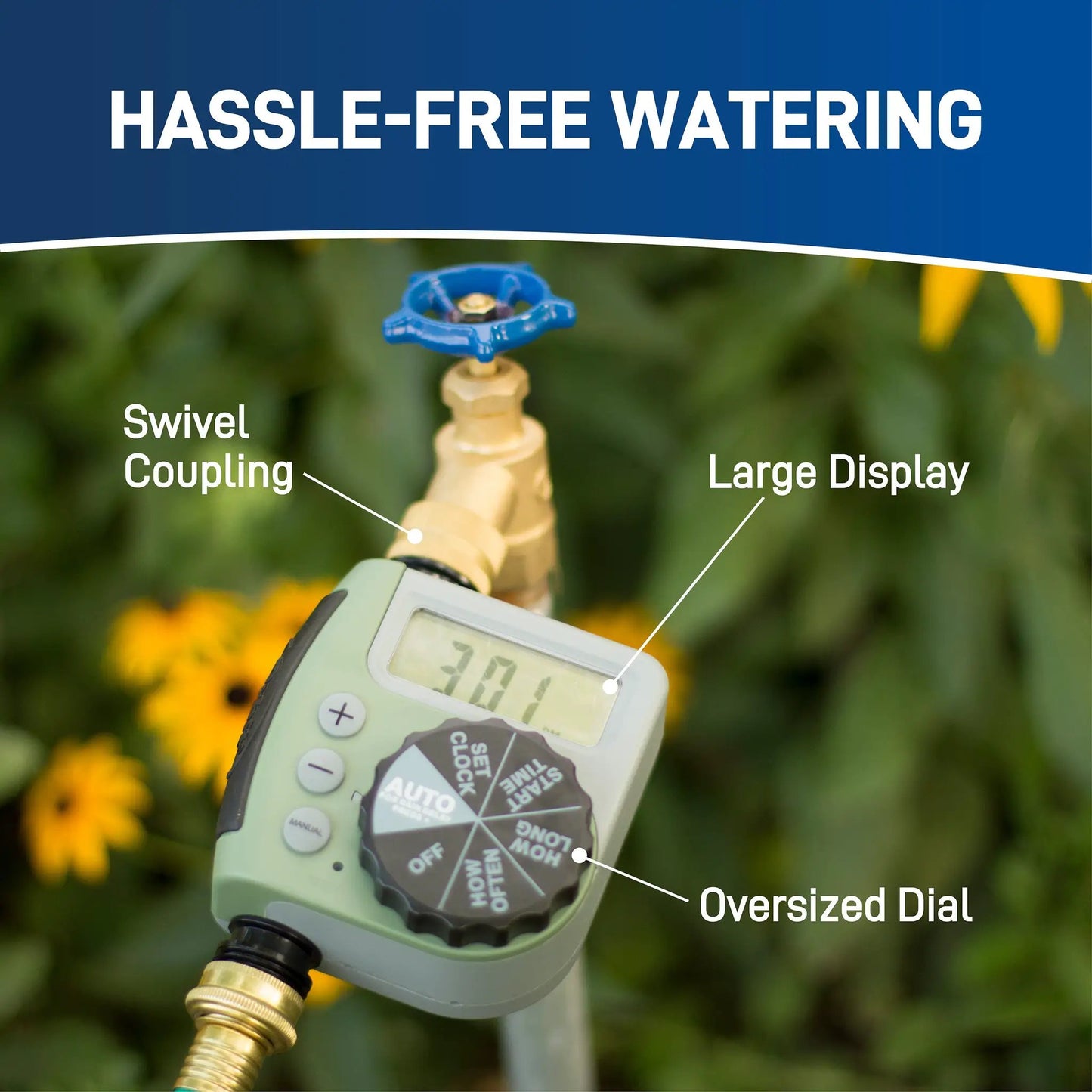 Hose Faucet Timer With One Dial Outlet, oversized dial and large display, Orbit Irrigation on Tampa Home & Garden Store