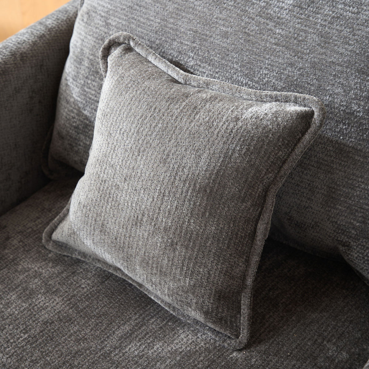 Modern Reading Armchair gray textured fabric upholstered by HouseOfZazla on Tampa Home & Garden Store